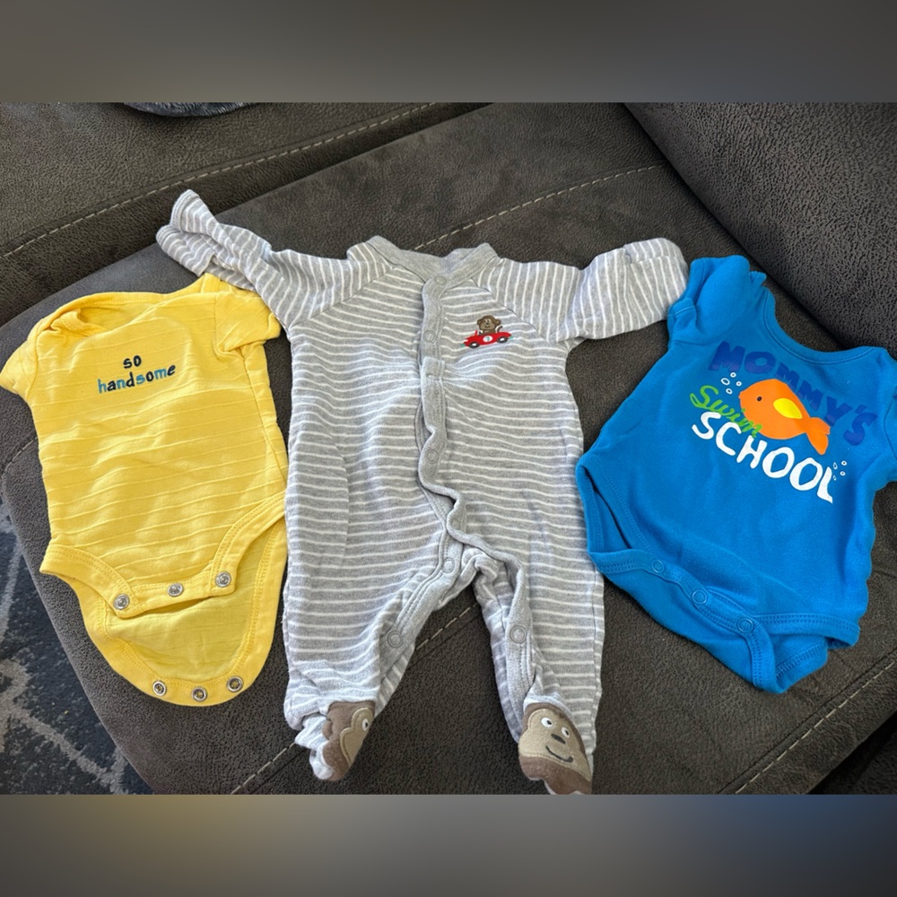 lot of three newborn boy, baby clothes. Carters, koala, baby, small wonder